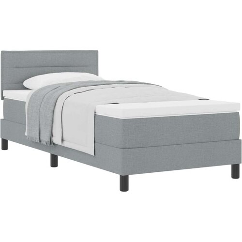 vidaXL vzmetna postelja z vzmetnico svetlo siva 80x200 cm tkanina Cene