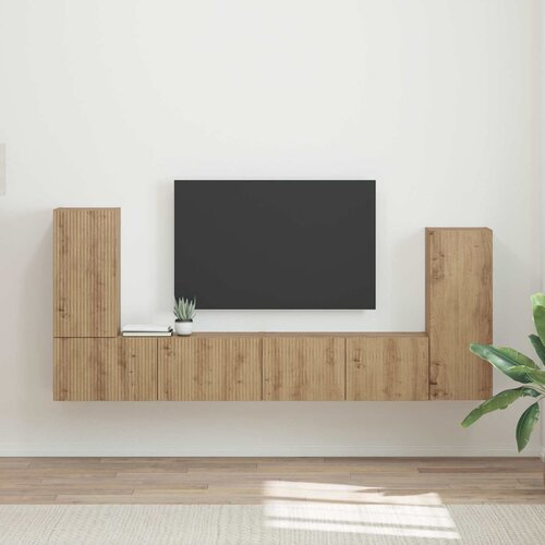  Set TV komoda 4 kom. Umjetnički hrast Konstruirano drvo Cijene