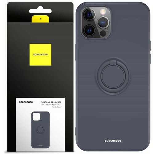 Spacecase OVITEK SILIKONSKI OVITEK RING ZA IPHONE 12 PRO MAX ČRN, (21964423) Cene