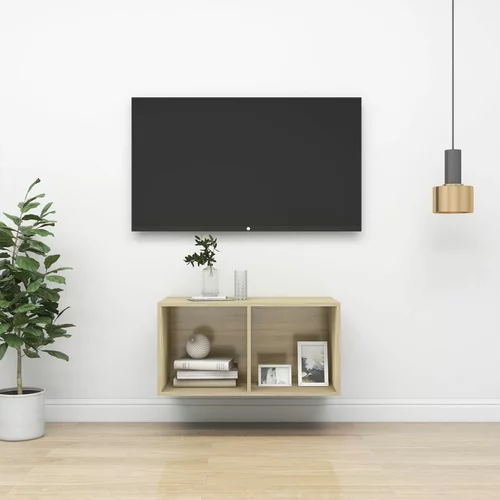 vidaXL Stenska TV omarica sonoma hrast 37x37x72 cm iverna plošča