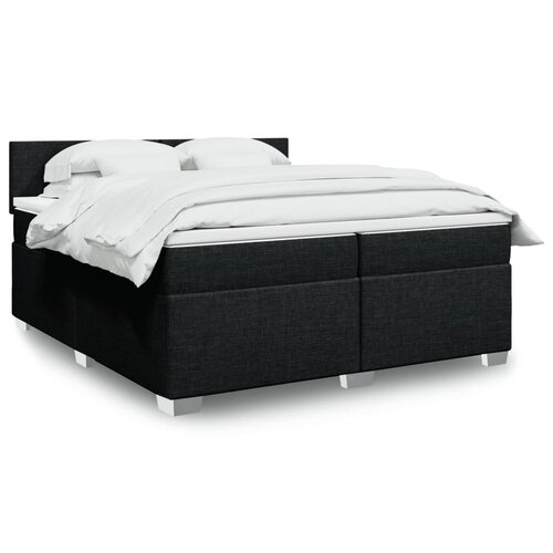 vidaXL Box spring postelja z vzmetnico črn 200x200 cm blago Cene