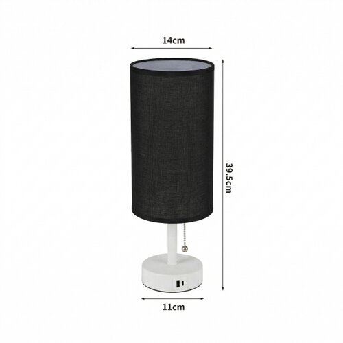  Brilagi - Stona lampa sa USB portom TABLON 1xE27/25W/230V bela/crna Slike