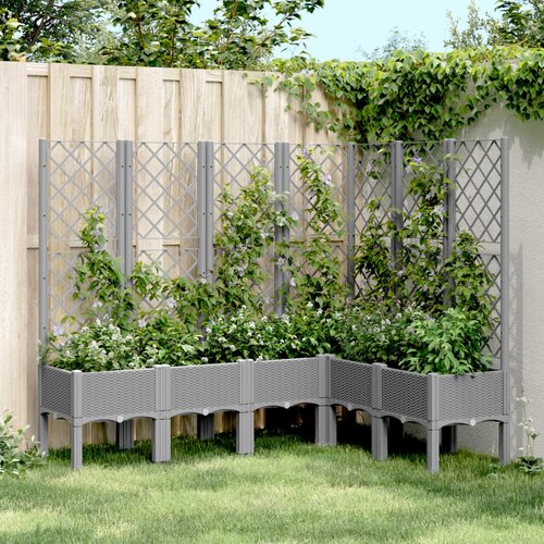 vidaXL Vrtna sadilica s rešetkom svjetlosiva 160x120x142 cm PP Cijene