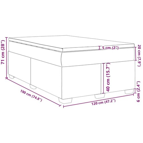 VidaXL Krevet s oprugama i madracem smeđesivi 120 x 190 cm od tkanine Slike