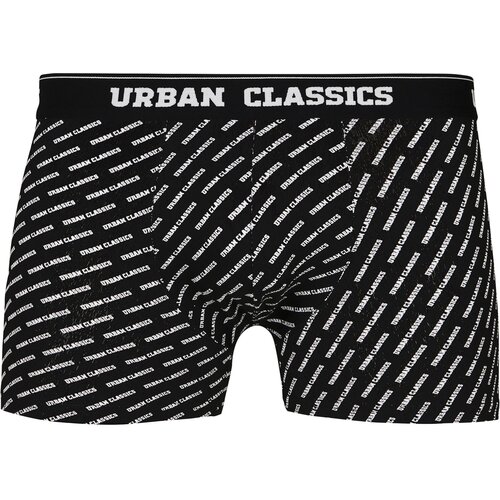 Urban Classics Men's Boxer Shorts 5-Pack White/Black/Lettering/Striped/Striped Slike