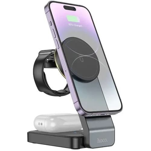 hoco. wireless charger 3in1 15W compatible with MagSafe Motorcycle CQ3 black