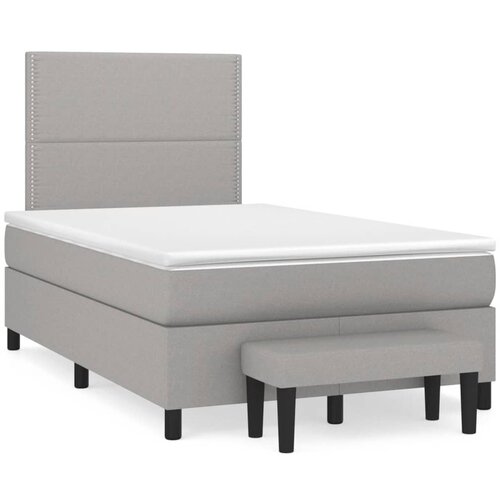 Maison Chic Box spring postelja - Vzmetna postelja z vzmetnico svetlo siva 120x200 cm blago SL13056, (21903543) Cene