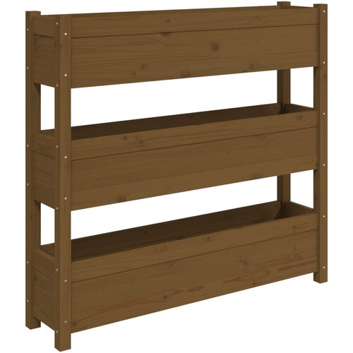 Maison Chic Visoka greda - Greda - Cvetlični Lonec medeno rjava 112x25x104,5 cm trdna borovina, (21788864) Slike