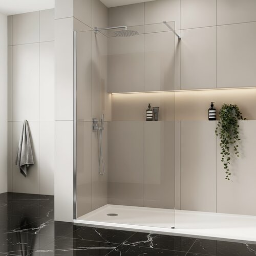 Rea Stena za prhanje Flexi Transparent / Chrome 100 Cene