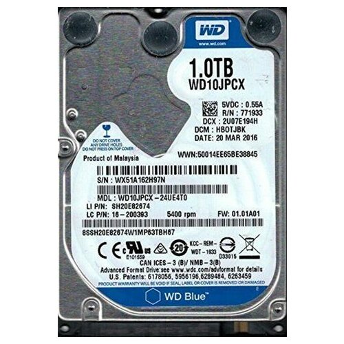 Western Digital 1TB SATA III 16MB 5.400rpm WD10JPCX hard disk Slike