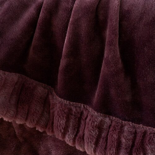 Catherine Lansfield Temno vijolična odeja iz mikropli&amp;scaron;a 150x200 cm Velvet and Faux Fur &amp;ndash; Slike