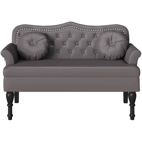  Chesterfield klupa Siva 120.5 x 65 x 75 cm Lažna koža Slike