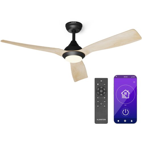 Klarstein Fiji Flow 2 v 1, stropni ventilator, O 132 cm, LED lučka, daljinski upravljalnik, upravljanje preko aplikacije, 2 smeri delovanja Cene