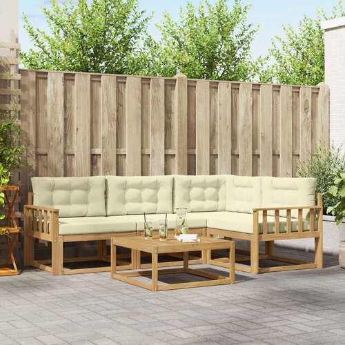  Set vanjskih sofa 5 kom. Bijela i krem Poliester Cene