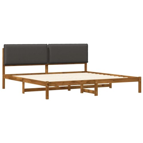 Krevetni okvir s tapiciranim uzglavljem Prirodna i tamnosiva - Prirodna i tamnosiva 180 x 200 cm Slike