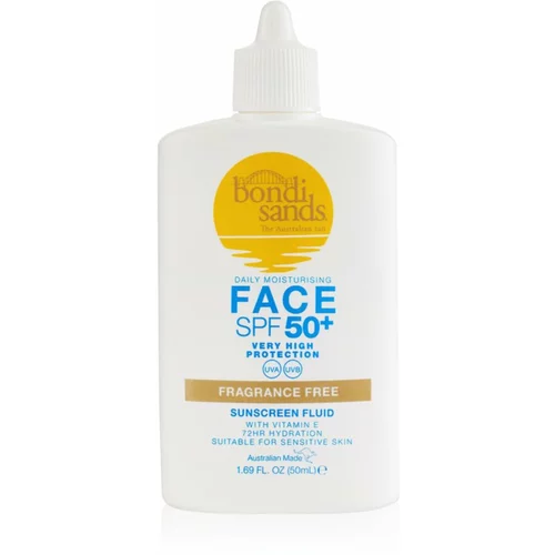 Bondi Sands SPF 50+ Fragrance Free fluid za sunčanje za lice bez parfema SPF 50+ 50 ml