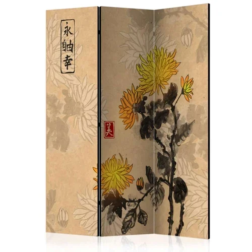  Paravan u 3 dijela - Chrysanthemums [Room Dividers] 135x172