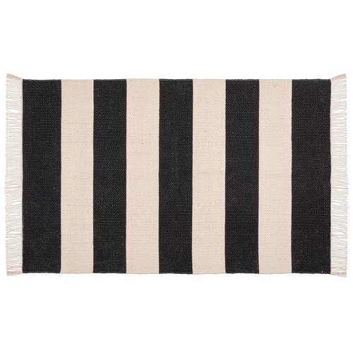 Wenko črno-bež kopalni&amp;scaron;ka preproga iz recikliranega bombaža kasi, 50 x 80 cm Slike