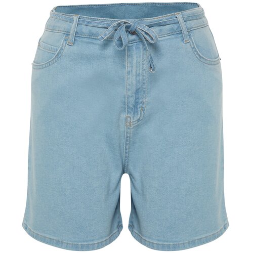Trendyol Curve Plus Size Shorts &amp;amp; Bermuda - Navy blue - High Waist Slike