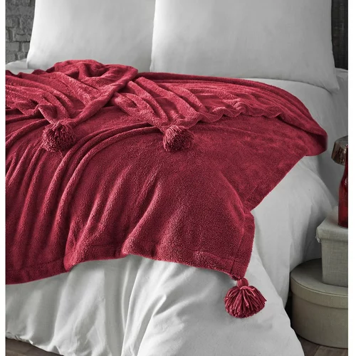 Mijolnir Crveni prekrivač od mikropliša za krevet za jednu osobu 160x200 cm Puffy –