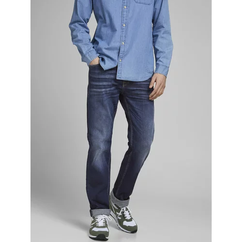 Jack & Jones Jeans hlače Clark 12177444 Mornarsko modra Regular Fit