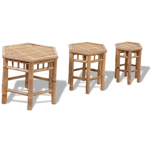 vidaXL Vrtni stolčki 3 kosi bambus
