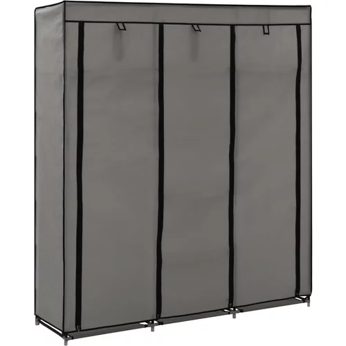 vidaXL 282456 Wardrobe with Compartments and Rods Grey 150x45x175 cm Fabric