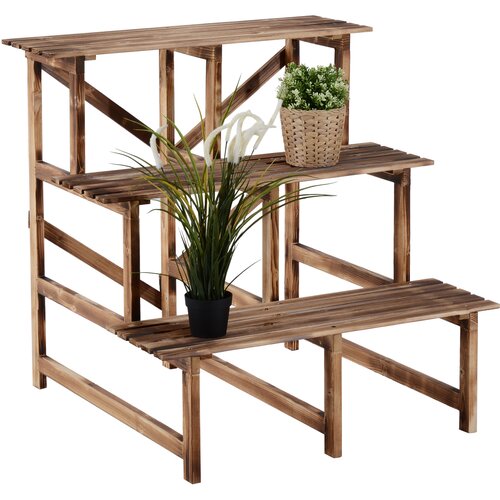 Outsunny 3-stopenjsko stojalo za sadike iz smrekovega lesa lahko prenese do 80 kg obremenitve za vrtove, terase, balkone in stanovanja 80x80x78cm, (20755535) Slike