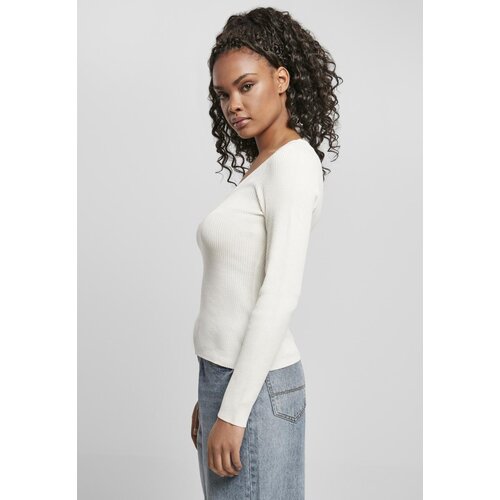 Urban Classics Ladies Wide Neckline Sweater Whitesand Cene