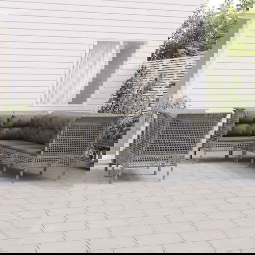  7-dijelna vrtna garnitura od poliratana s jastucima siva Cene