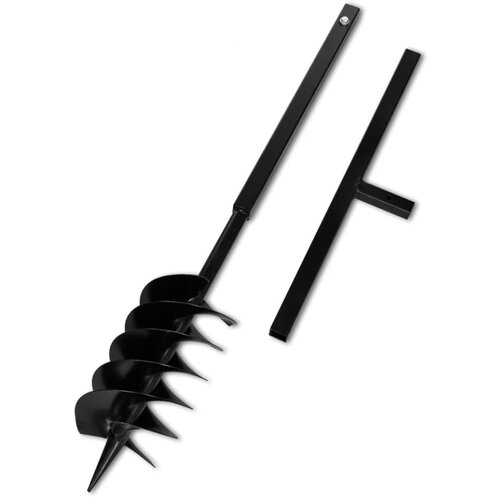 vidaXL Jeklen spiralni vrtalni sveder za zemljo z ročajem 150 mm črne barve, (21366921) Cene