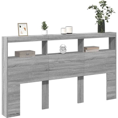 vidaXL Ormarić za uzglavlje LED sivom sonomom 180x17x102 cm Cijene