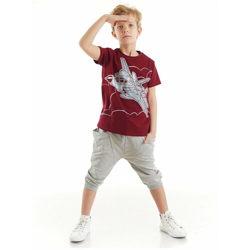 Mushi Aircraft Boys T-shirt Capri Shorts Set Slike