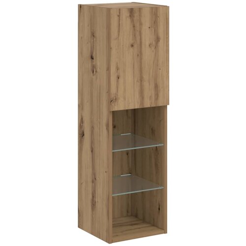  ormarić s LED svjetlima boja hrasta artisan 30,5x30x102 cm Slike