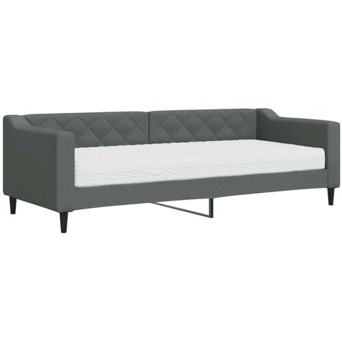VidaXL dnevni krevet s madracem tamnosivi 80 x 200 cm od tkanine Slike