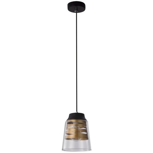 Candellux Lighting Črna viseča svetilka s steklenim senčnikom Fresno - Candellux Lighting Cene