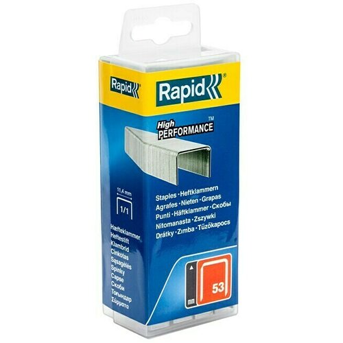 Rapid Pritrdilna sponka High Performance 53/10 (Globina spenjanja: 10 mm, Jeklo, 5.000 kos, &Scaron;irina: 0,75 mm, Pretisni omot) Cene
