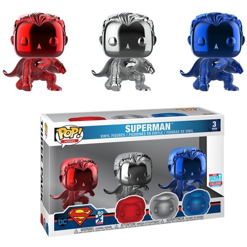Funko Pop Movies Justice League 3Pk Superman Landing Chrome Convention 2018 Cene