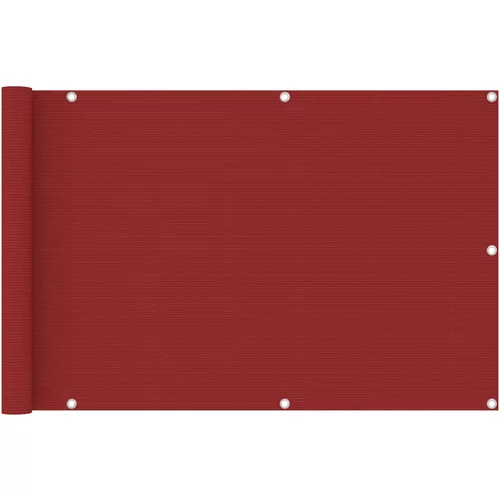 vidaXL balkonski zastor crveni 90 x 400 cm HDPE