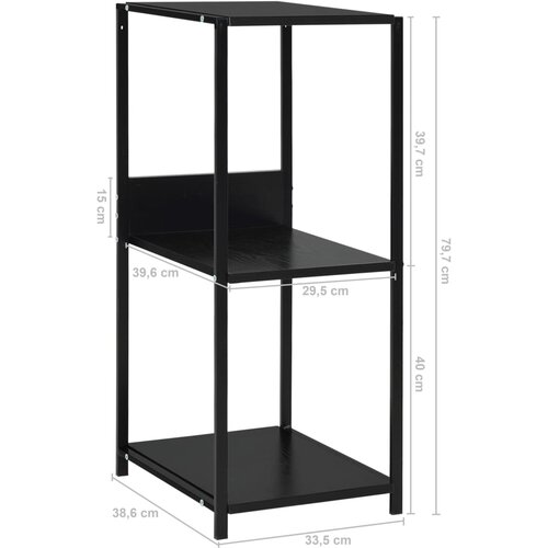  Male ravne police za knjige crne 33,5 x 39,6 x 79,7 cm drvene Slike