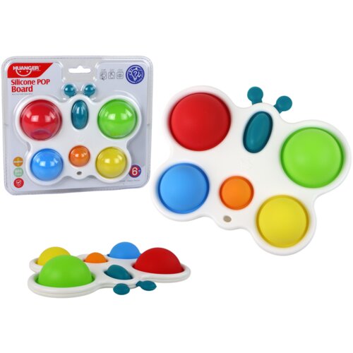 Lean Toys silikonska tabla colorful butterfly pop it educational Slike