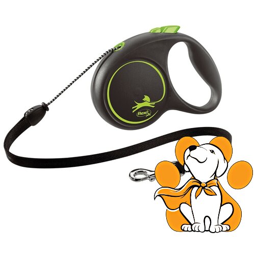 Flexi black Design Cord M, 5m, Povodac Za Pse, Zeleni Cene