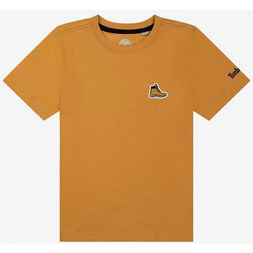 Timberland Otroška bombažna kratka majica Short Sleeves Tee-shirt oranžna barva