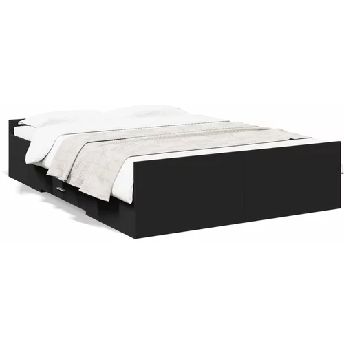  Okvir za krevet s ladicama crna 120x200 cm konstruiranog drva