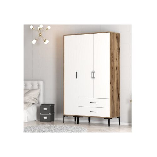 Hanah home kumsal st - walnut, white walnutwhite wardrobe Slike