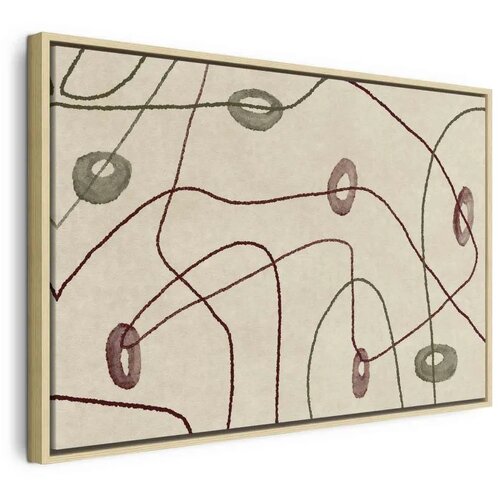  Slika - Lines and shapes – bead labyrinth on a pale washed background 120x80 U prirodnom drvenom okviru Cene