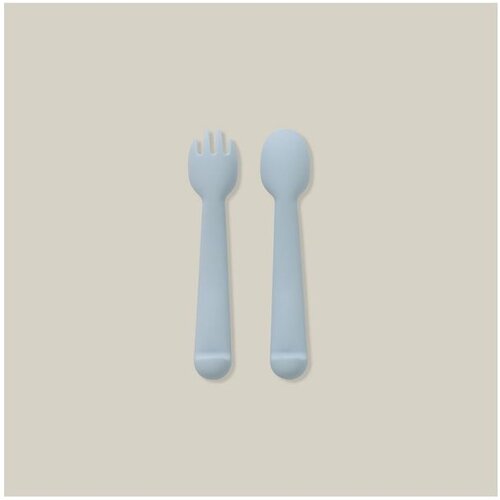 Interbaby silikonski set pribora za jelo Blue Grey Slike