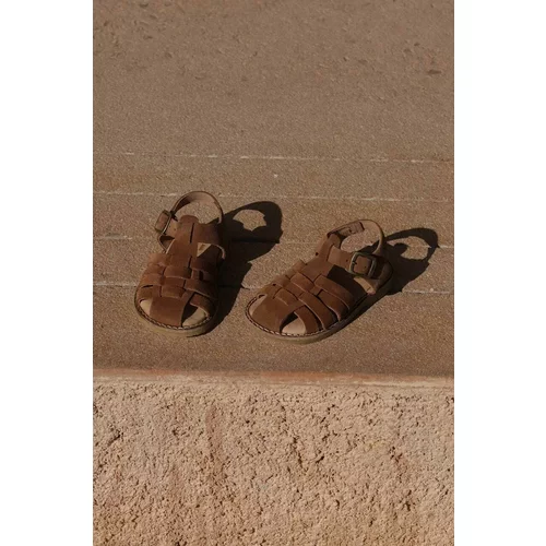 Konges Sløjd Dječje sandale od brušene kože boja: bež