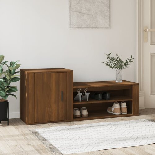 VidaXL Ormarić za cipele smeđi hrast 130x35x54 cm konstruirano drvo Slike