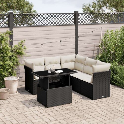  6-dijelni set vrtnih sofa s jastucima crni od poliratana Cijene